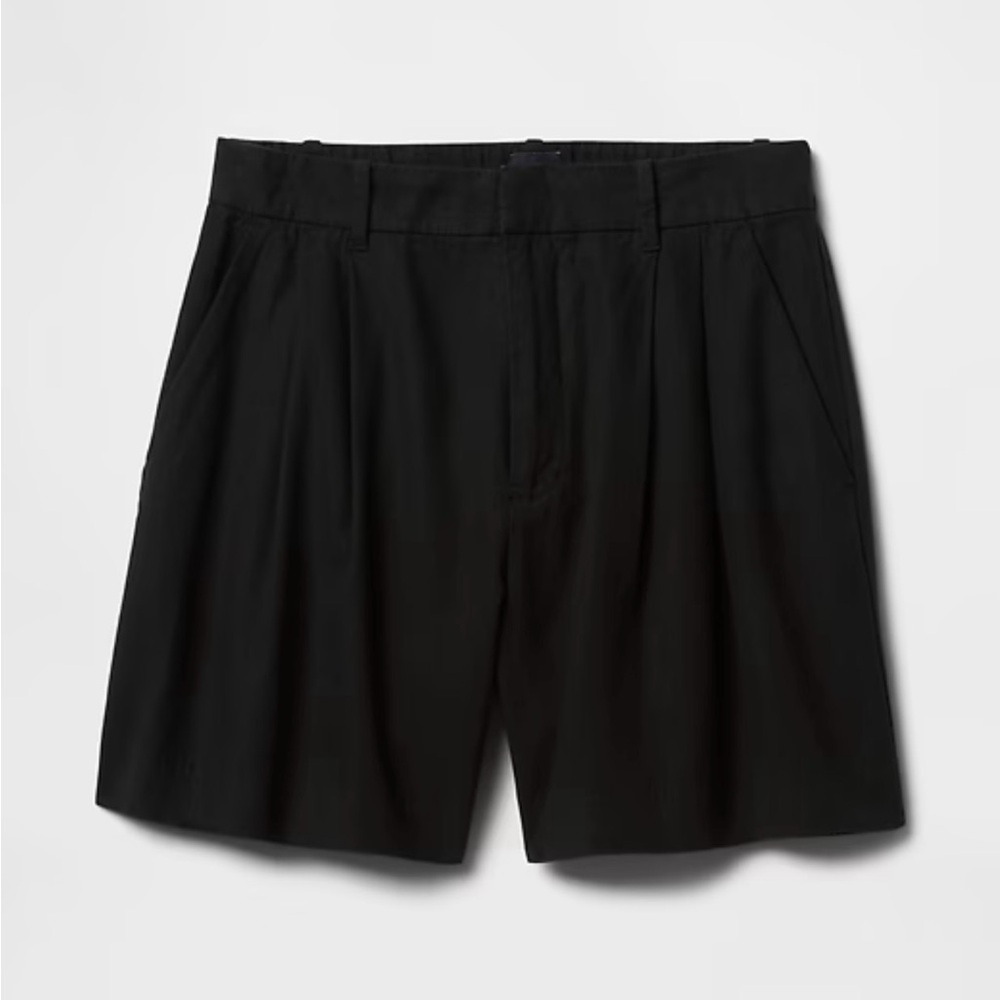 GAP Women's High Waist Linen-blend Black Shorts
